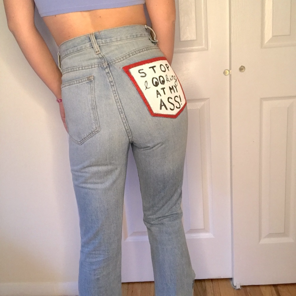 Urban Outfitters bootcut painted jeans